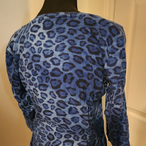 Jones New York Sport top blue leopard print, Medium - Picture 2 of 3
